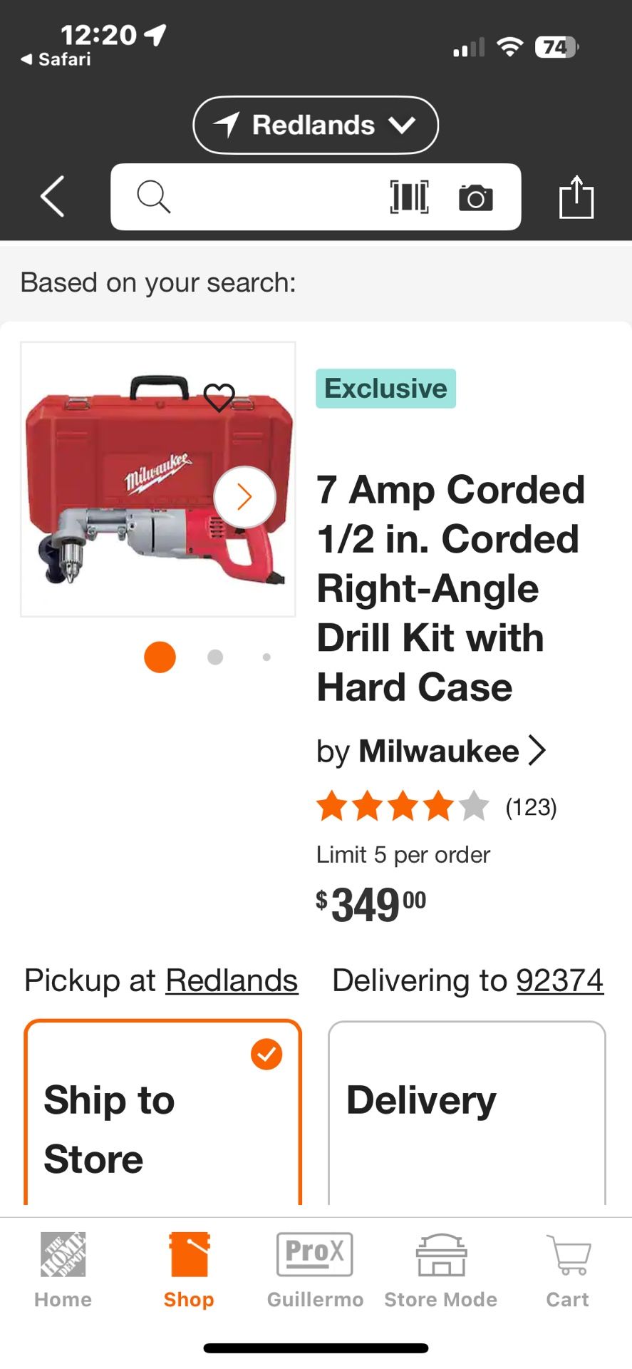 Milwaukee Right Angle Drill