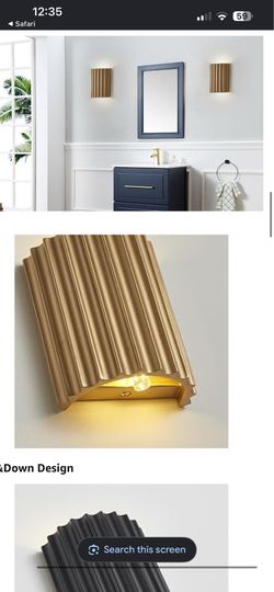 Modern vintage gold Resin LED Wall Sconces (Set of 2) - Hardwired Indoor Wall Lighting with Up & Down Lighting, G9 Bulb Included - Perfect for Living 