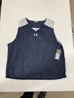 UNDER ARMOUR Lacrosse Jersey Reversible Navy White Mens Large Tank Heat Gear New