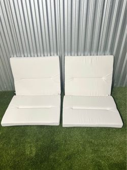 White Outdoor Patio Chair Cushions-NEW