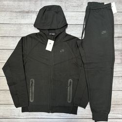 NEW Nike Sportswear Tech Fleece Full-Zip Hoodie & Joggers Set Black Size S-XL