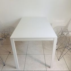 Beautiful Minimalistic White Dining Table For Four