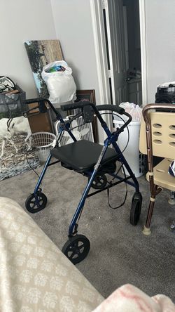 Blue Rollator Walker with Seat