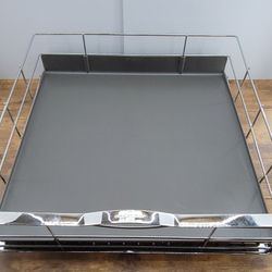 simplehuman 20 inch Pull-Out Cabinet Organizer, Heavy-Gauge Steel Frame,Silver