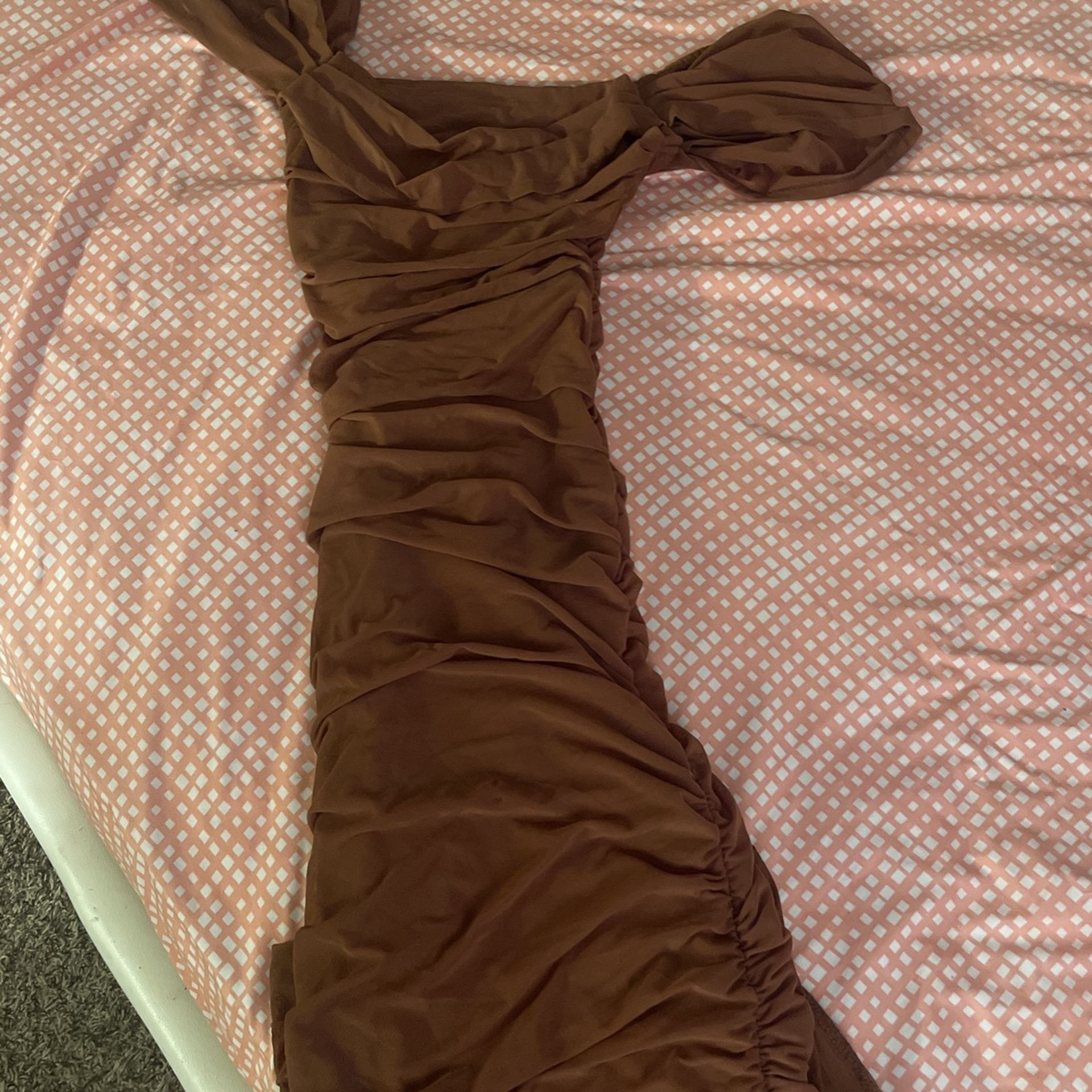 Fancy Long Brown Dress Only Wear One Time !$$35