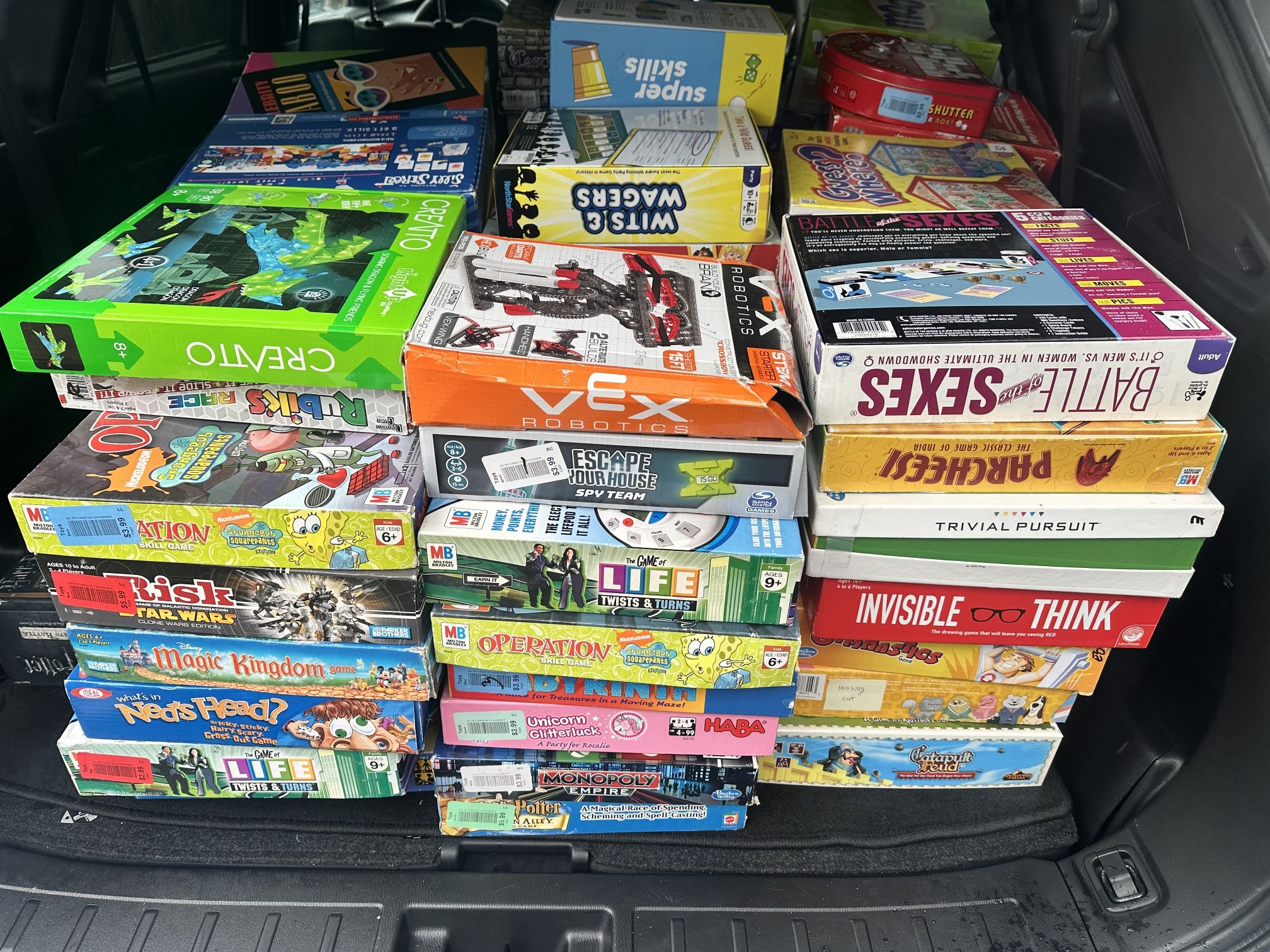 80+ Bulk lot of mixed board games vintage and recent kids adults teen used $3 ea $240 all