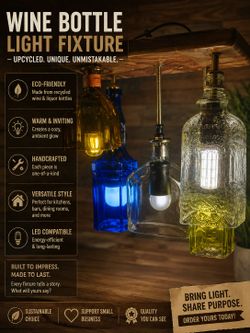Glass bottle light fixture