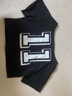 Black Graphic Number 11 Crop T-Shirt