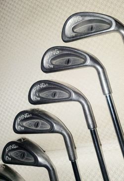 Vintage Ping Eye Iron Set 2-4-5-6-7-8-9-W Steel Shafts Made in USA Golf Clubs