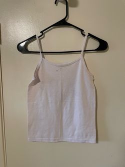 White Cropped Spaghetti Strap Tank Top