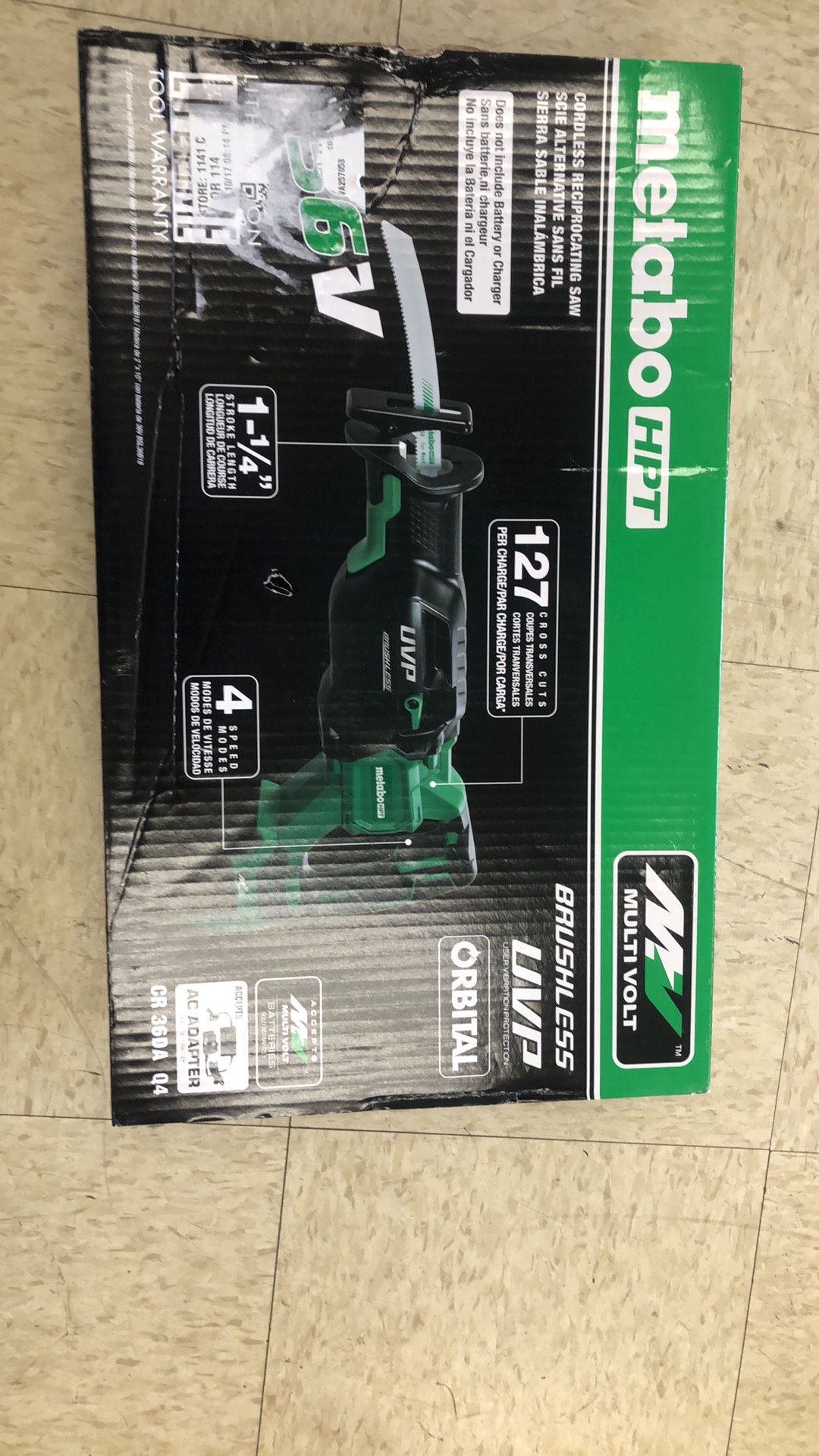 Metabo HPT 36v  Cordless Reciprocating Saw 