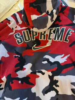 Supreme Nike Arc Corduroy Hooded Jacket Red Camo
