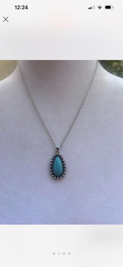 Handmade synthetic turquoise necklace