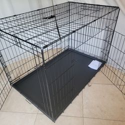 New IN Box! XXL'XXXL Dog Crate 2 Doors With Tray Up To 125lbs Folding Puppy Dog Kennel Animal Cage Add A Bed For  $15/$20 