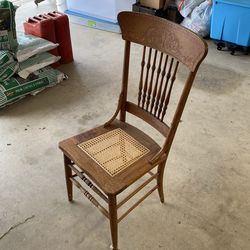 Antique press back chair