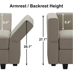 Beige Upholstered modular sofa