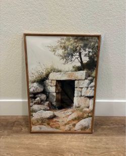 Framed Landscape Art Print of Stone Tomb