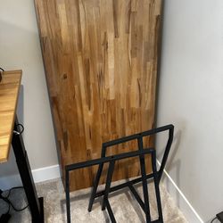 60x30 Wooden Table Top And Trestle From IKEA