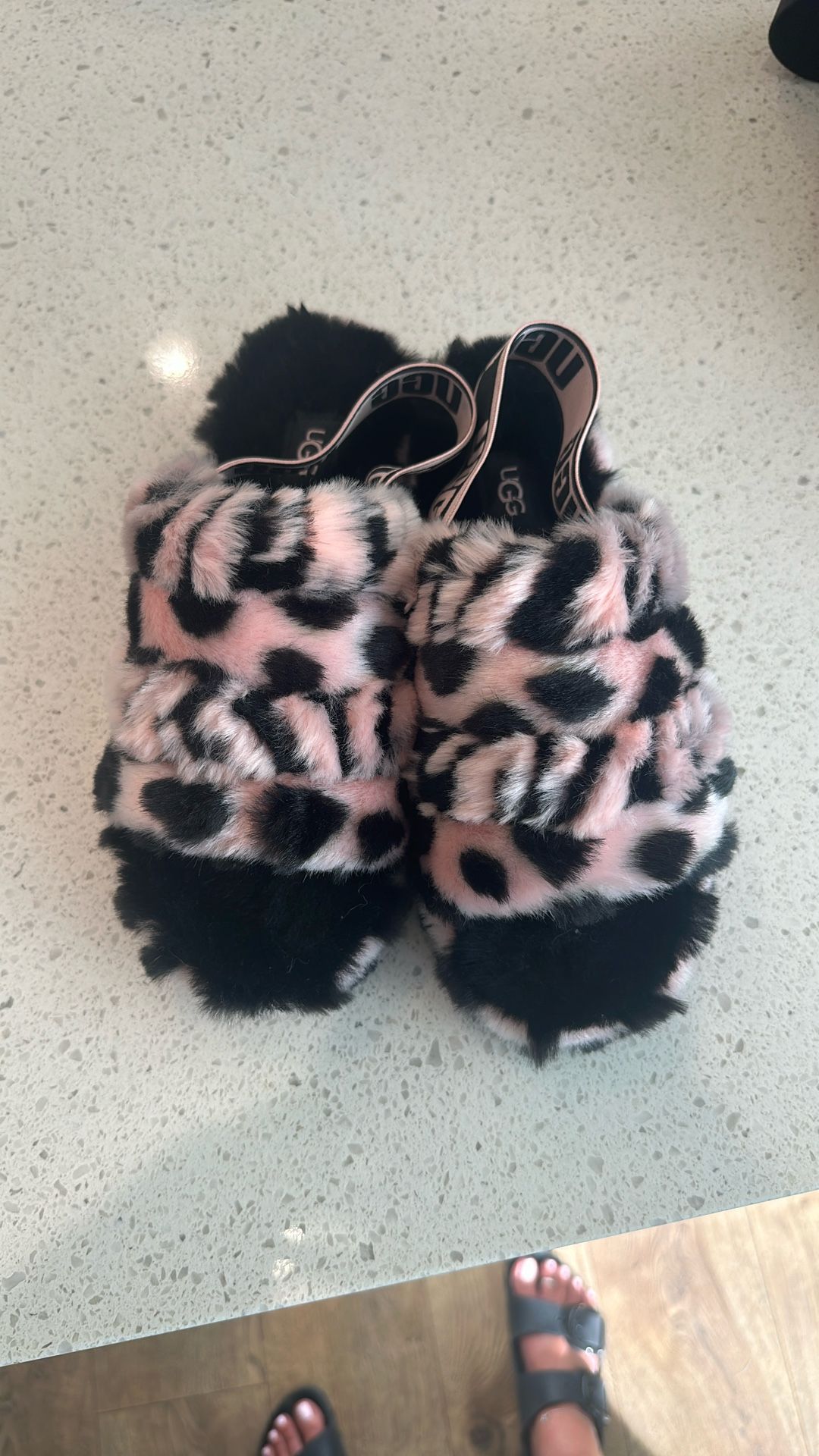 Ugg Pink Black Leopard Slippers Brand New