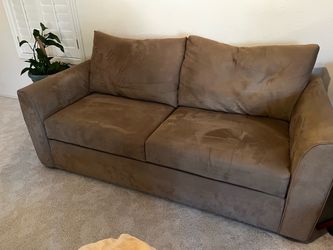 Tan Microfiber Two-Seat Queen Size  Sofa bed