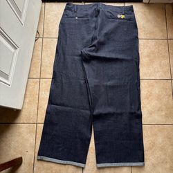 Vintage y2k baggy wide leg Ben Davis inidgo raw blue  gorilla cut denim pants