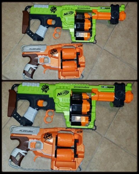 X2 XL NERF GUN DOMINATOR ZOMBIE STRIKE FLIPFURY PLAY TOY SET