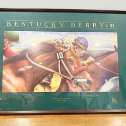 Framed 1988 Kentucky Derby Poster – Churchill Downs Collectible (33”x24.5”)