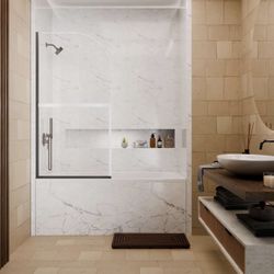 Squid Stick-On Bathtub Door | Shower Curtain Alternative 