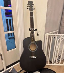 Black Matte Acoustic Guitar