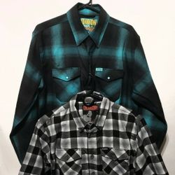 DIXXON FLANNEL SHIRTS THE MICKEY  & THE CRASHER MENS SIZE LARGE 