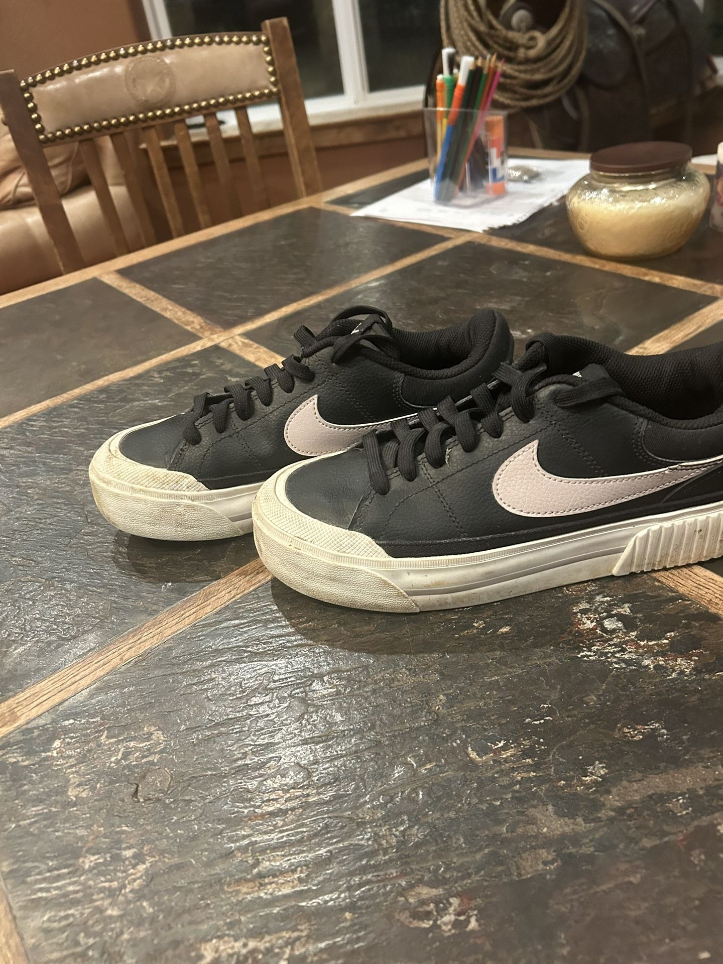 Cute Purple Black And White Nike Platforms