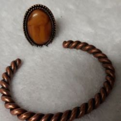 SOLID COOPER RING AND BRACELET