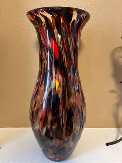 Large Multicolor Art Glass Vase