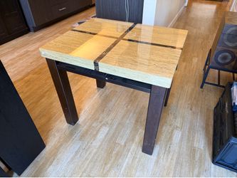 Faux-Stone Top Side Table