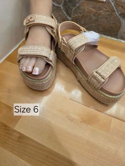 New Raffia Platform Sandals For Women Espadrilles Open Toe Ankle Strap