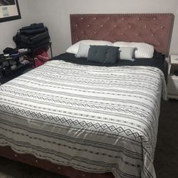 Pink Jeweled Queen Bed Frame 
