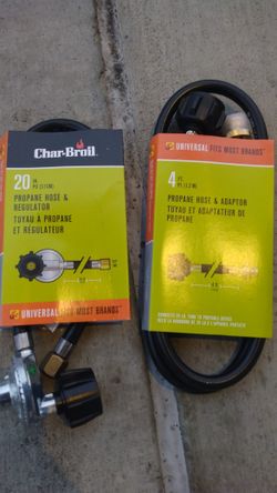 20 Inch Propane Hose And Regulator Char-boil &/AND 4 Ft Propane Hose And Adapter