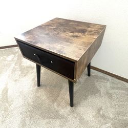 IWELL Wooden End Table with Drawer