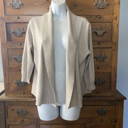 Woman’s Open Cardigan Sweater Size XL Shawl Collar By Eclectic 