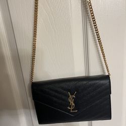  Authentic  YSL Small Envelope  a Wallet In Chain 