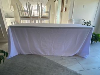 White Oval Tablecloth