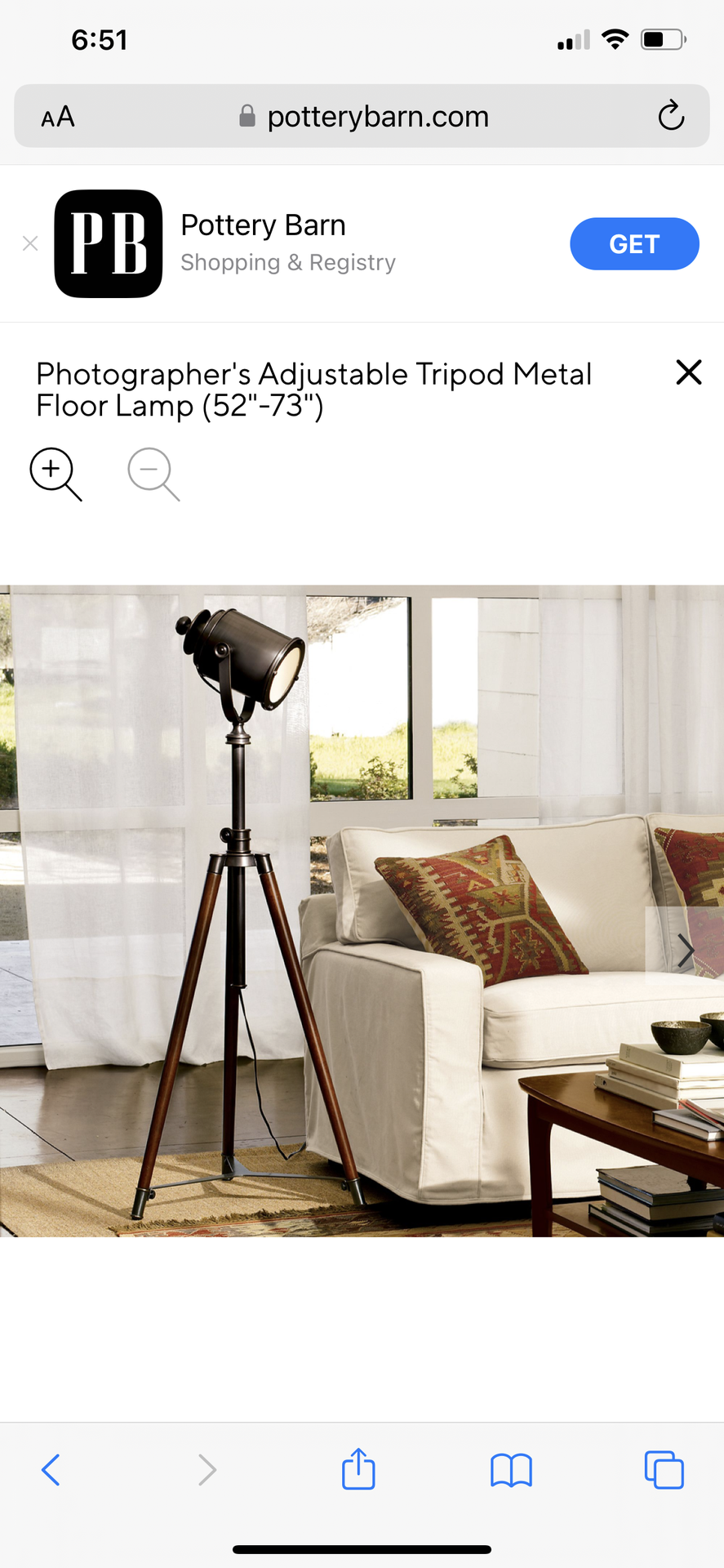 Photographer's Adjustable Tripod Metal Floor Lamp (52"-73")