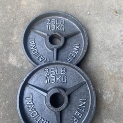 Pair Of 25 LB Olympic Plates 2” Hole