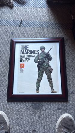 Framed Marine art from magazine