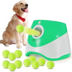 Automatic Dog Ball Launcher, with 12 Tennis Ball 3 Adjustable Distances Settings, Rechargeable Ball Laucher for Dogs,Interacive Dog Toys Indoor Outdoo