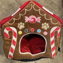 Gingerbread Pet Bed House Christmas Pet House