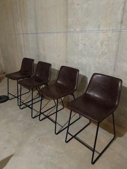Faux leather bar stools, counter height  (set of 4 or message to buy individually)