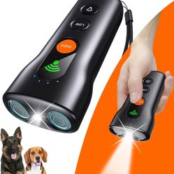Dog Bark Deterrent Devices 3 in 1,Anti Barking Device for Dogs Dual Sensor,Rechargeable Ultrasonic Dog Bark Deterrent 50FT with High Low Mode,Portable