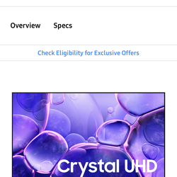 55” Samsung tv crystal UHD with X wall mount