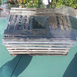 Lobsta Trap Table 17" H x 30" D x 48" L With  Nice Oval Glass  Top